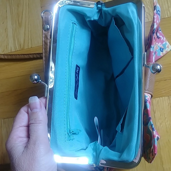 American Eagle kiss clasp floral flowers and bow crossbody bag purse - Picture 5 of 12